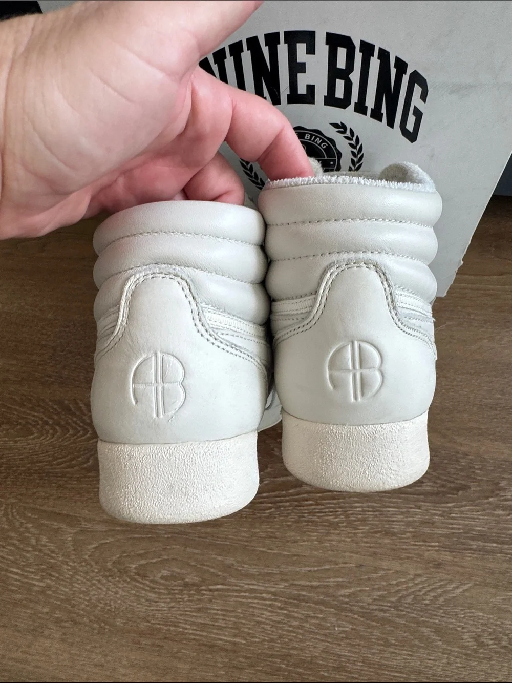Anine Bing x Reebok White Leather High-Top Sneakers